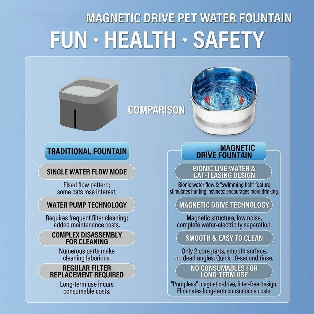 Cat Water Fountain Ripple Motion Quiet Operation