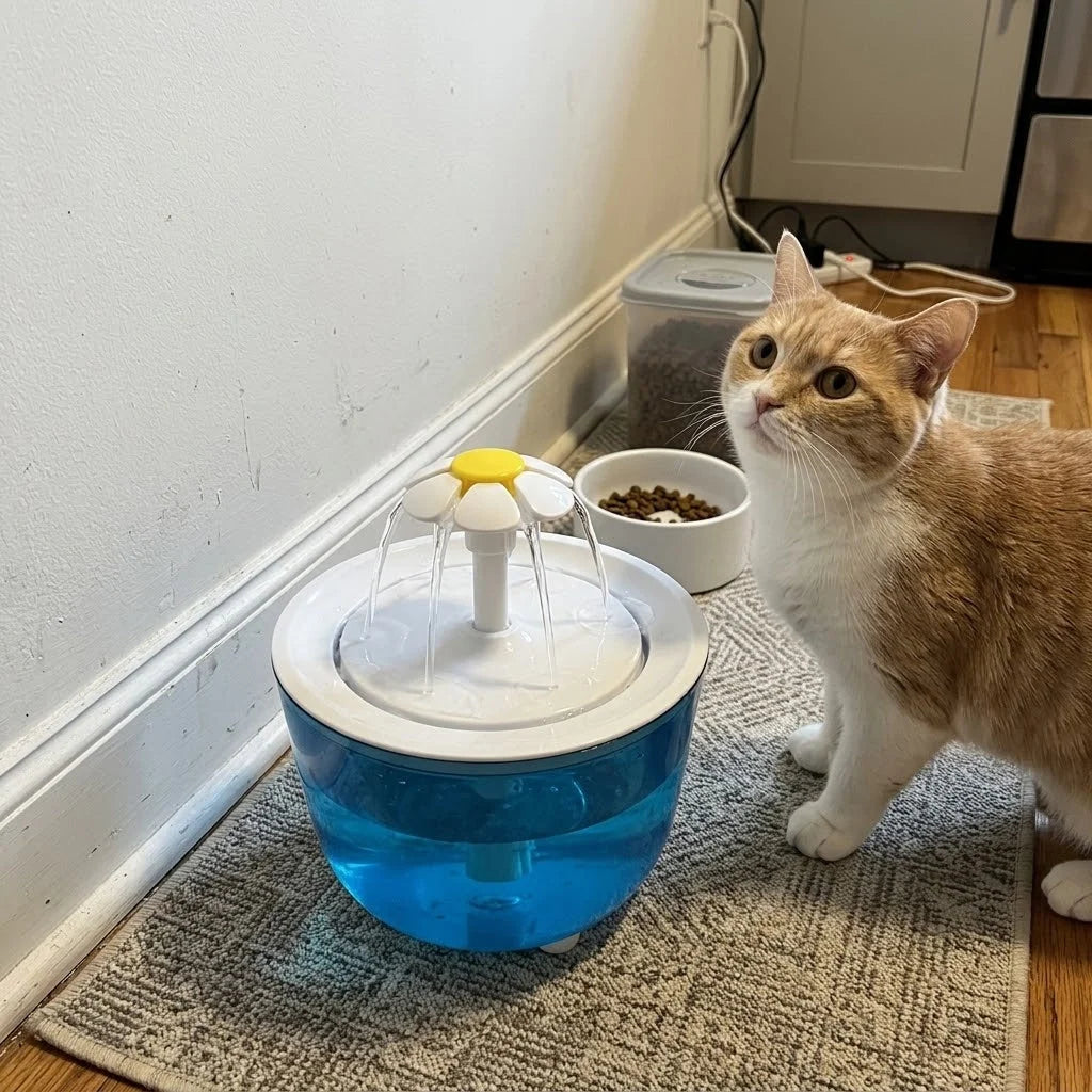 Cat Water Fountain USB-Powered Three Flow Modes 23.7 Oz Capacity