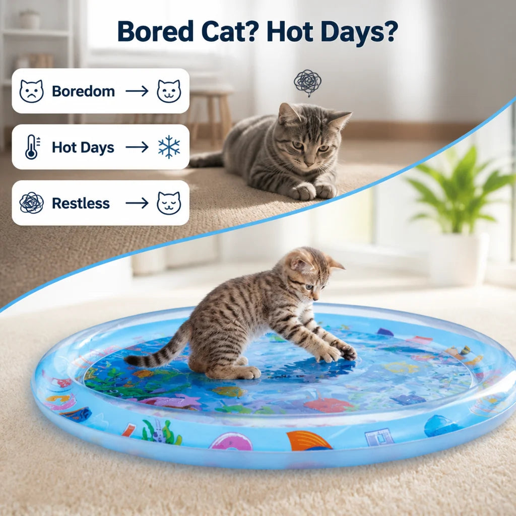 Cat Water Play Mat BPA-Free Silicone Cooling Surface