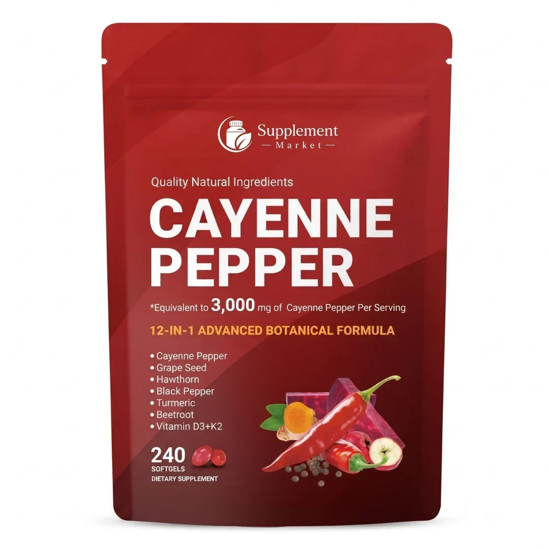 Cayenne Pepper Supplement Botanical Softgels Metabolism Support