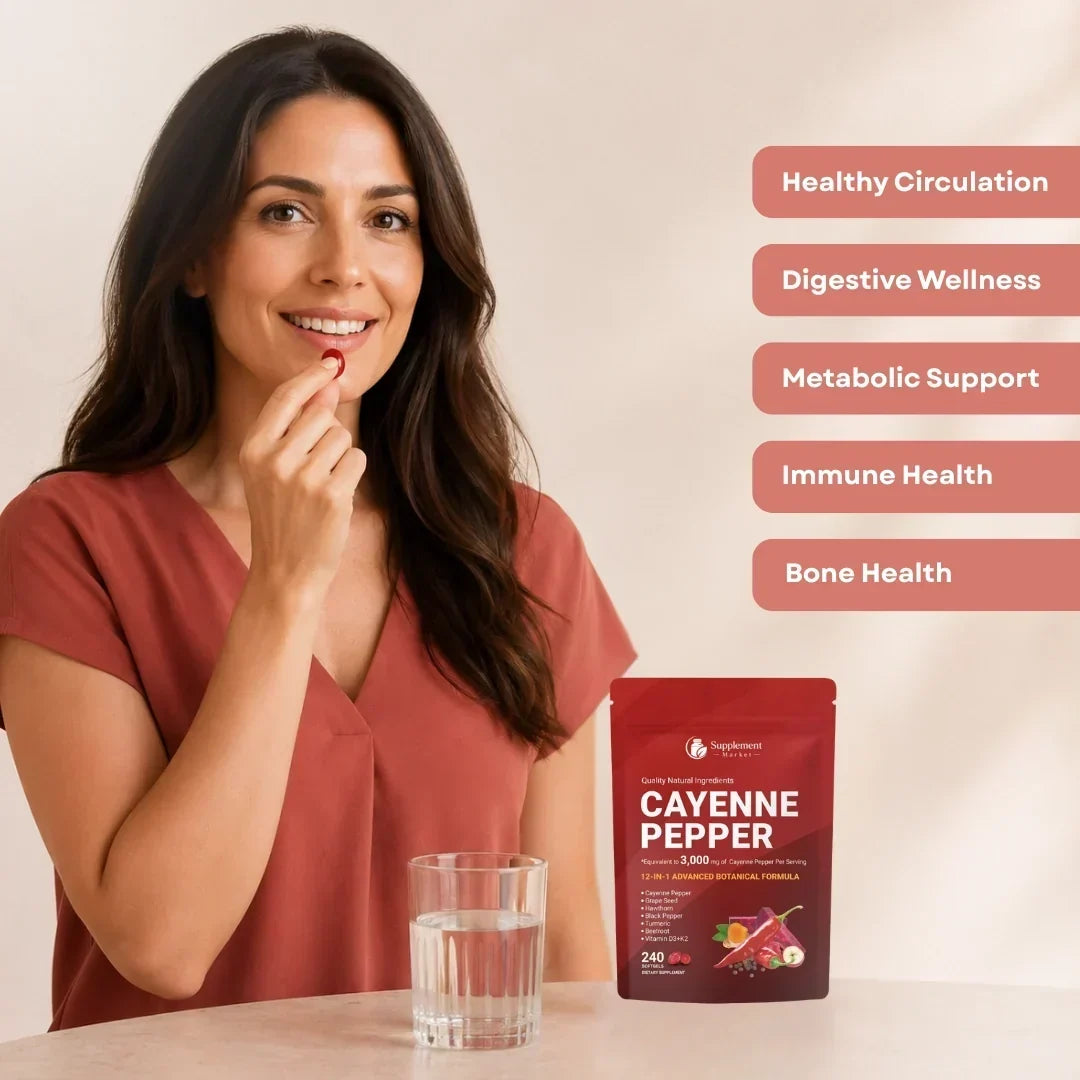 Cayenne Pepper Supplement Botanical Softgels Metabolism Support