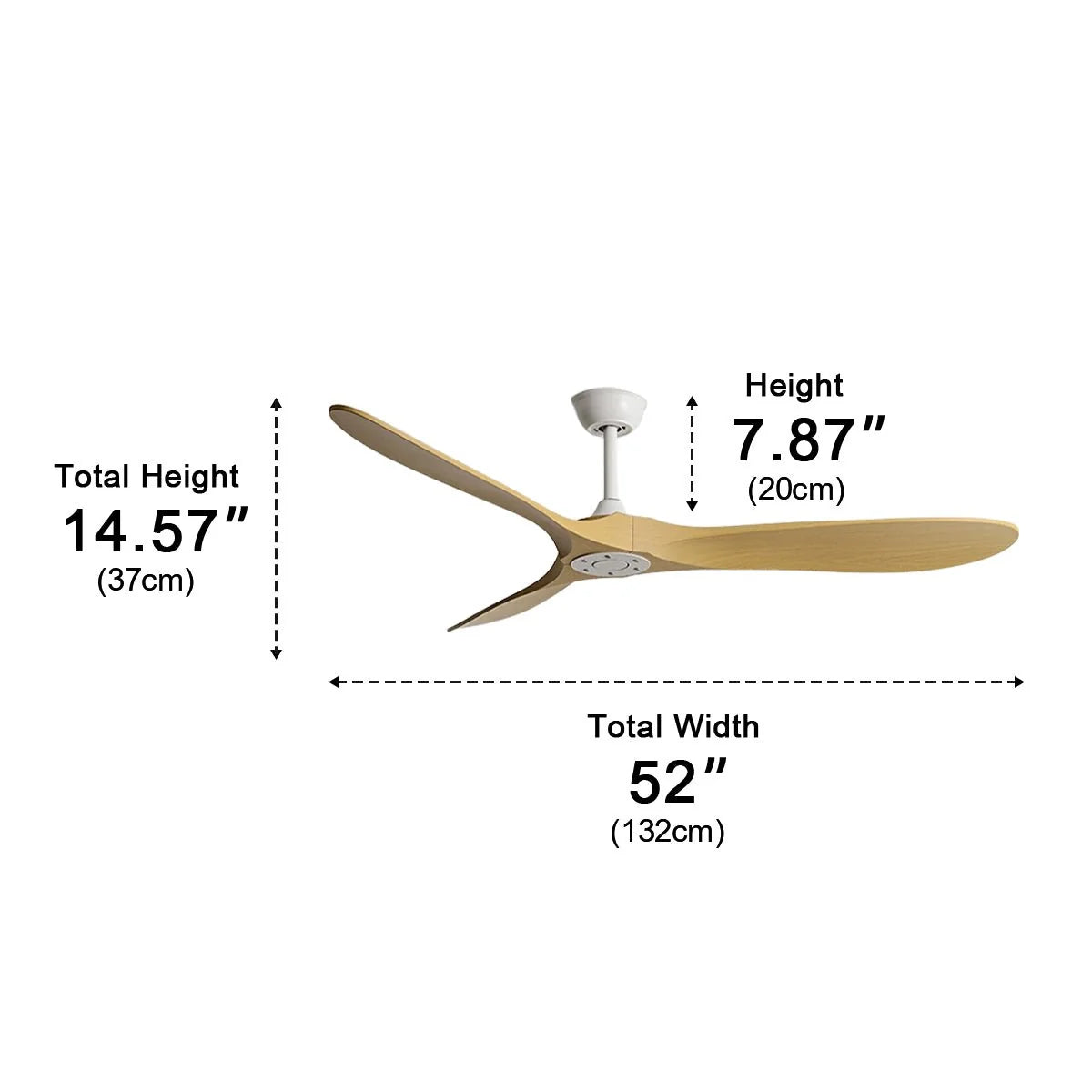 Ceiling Fan Quiet Energy-Efficient DC Motor Reversible Airflow