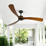Ceiling Fan Walnut Wood Blades Reversible Airflow Remote Control
