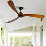 Ceiling Fan Walnut Wood Blades Reversible Airflow Remote Control