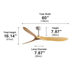 Ceiling Fan With LED Light Quiet Reversible Airflow