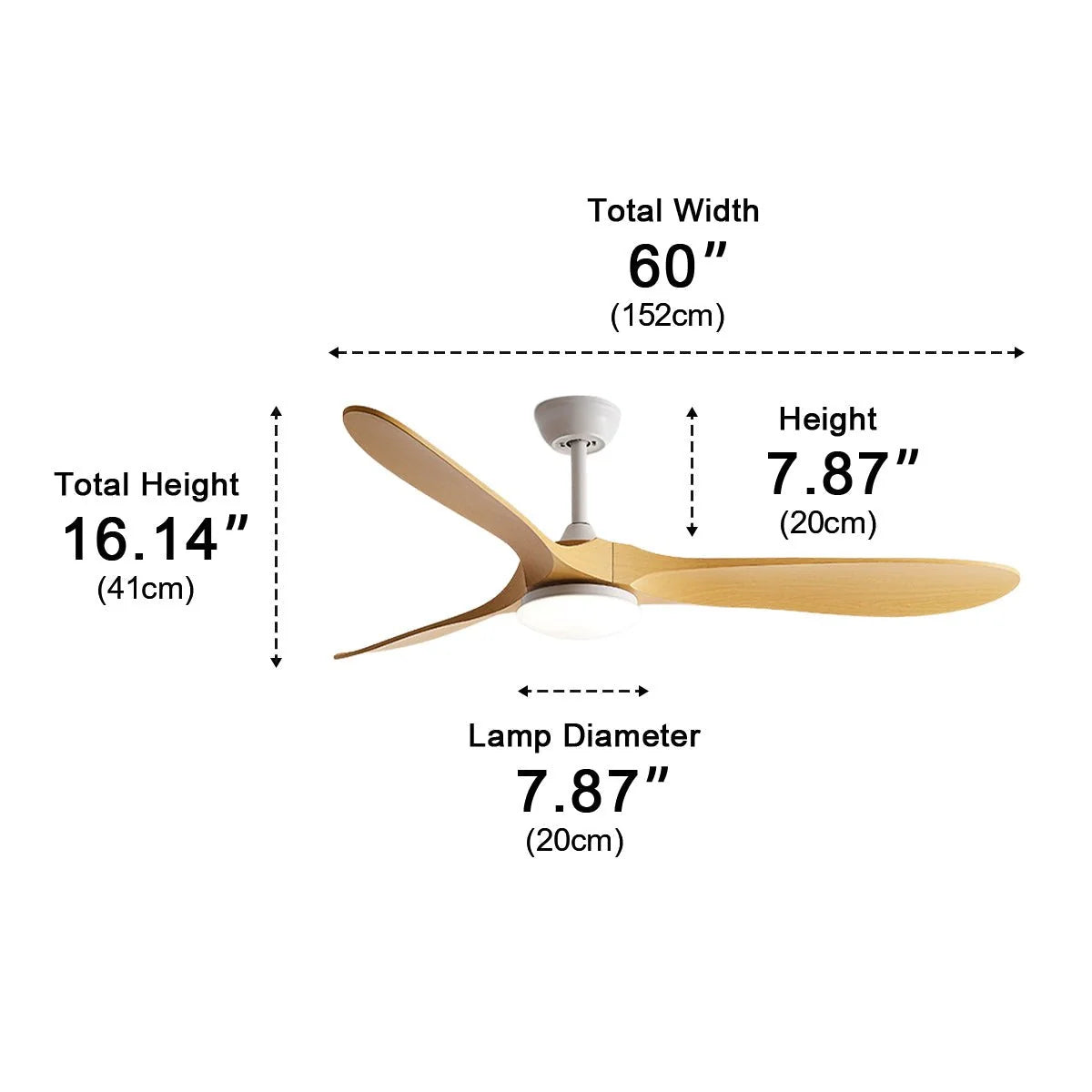 Ceiling Fan With LED Light Quiet Reversible Airflow