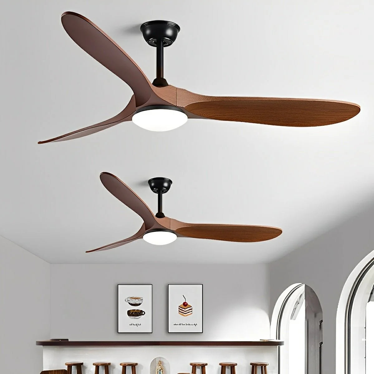Ceiling Fan With LED Light Quiet Reversible Airflow