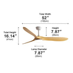 Ceiling Fan With LED Light Quiet Reversible Airflow