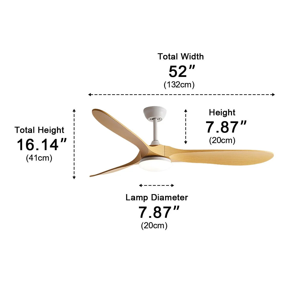 Ceiling Fan With LED Light Quiet Reversible Airflow