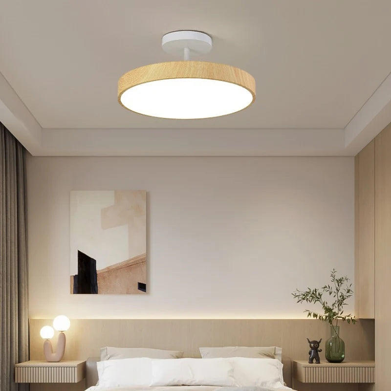Ceiling Light Round Flush-Mount Dimmable LED With Remote