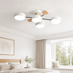 Ceiling Light Round Metal and Wood 3-Color LED