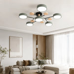 Ceiling Light Round Metal and Wood 3-Color LED