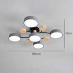 Ceiling Light Round Metal and Wood 3-Color LED