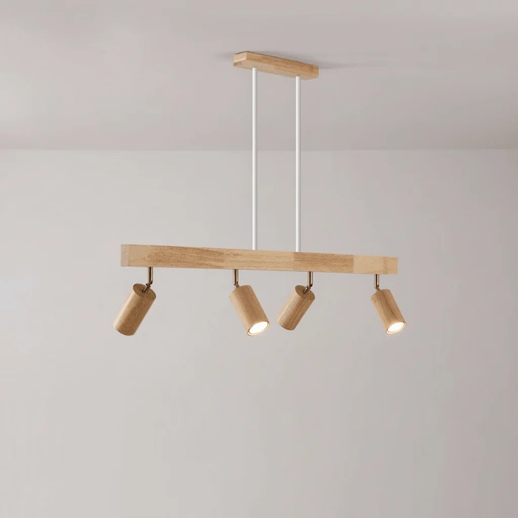 Ceiling Light Solid Wood Adjustable Head E27 LED Compatible