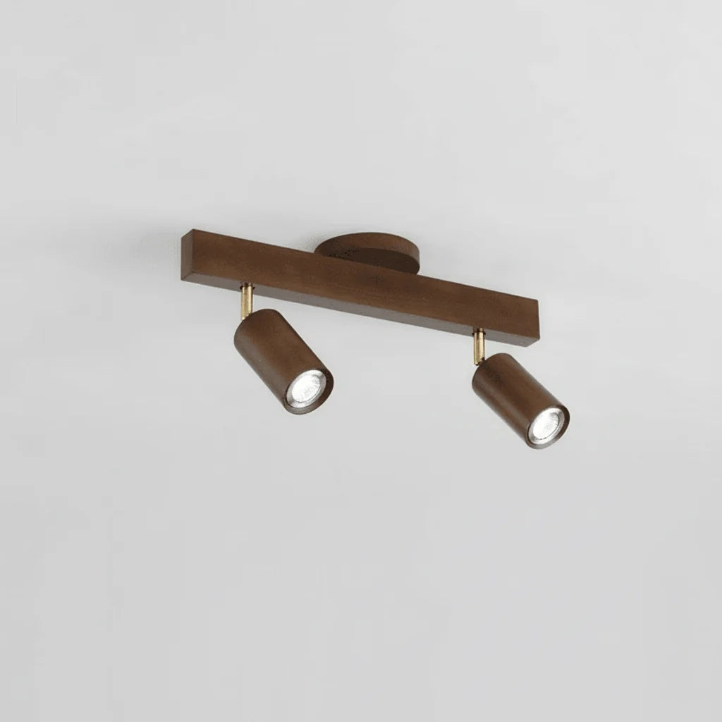 Ceiling Light Solid Wood Adjustable Head E27 LED Compatible