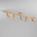 Ceiling Light Solid Wood Adjustable Head E27 LED Compatible