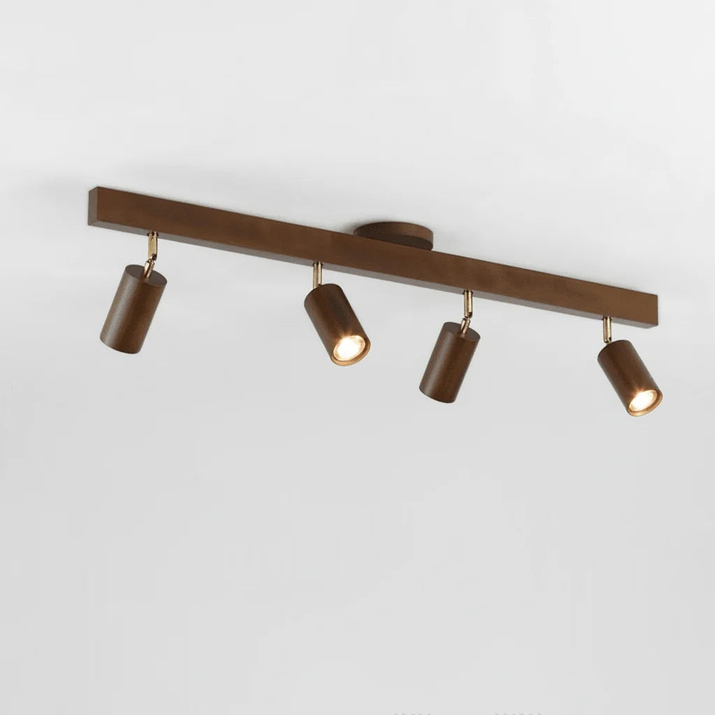 Ceiling Light Solid Wood Adjustable Head E27 LED Compatible