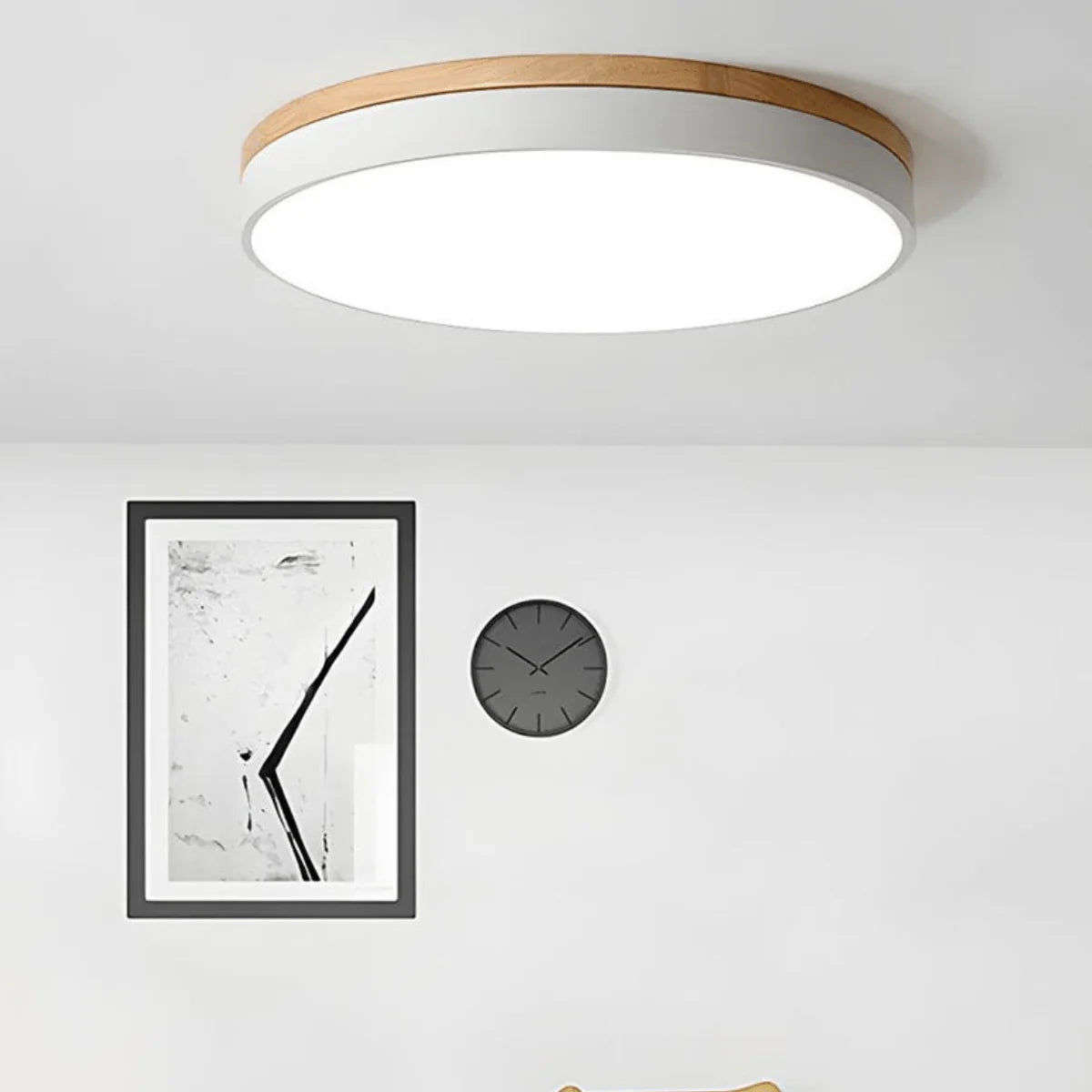 Ceiling Light Wood And Metal 4000K LED Minimalist Design