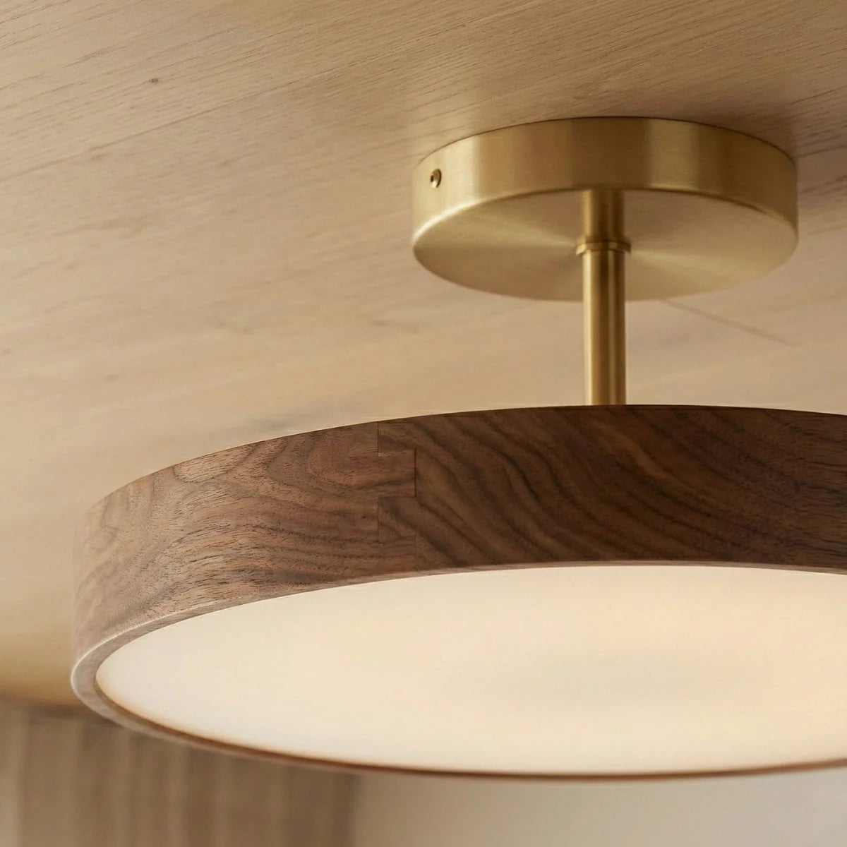 Ceiling Light Wooden Low-Profile Three Adjustable Light Tones