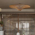 Ceiling Light Woven Natural Fiber Design