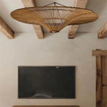 Ceiling Light Woven Natural Fiber Design