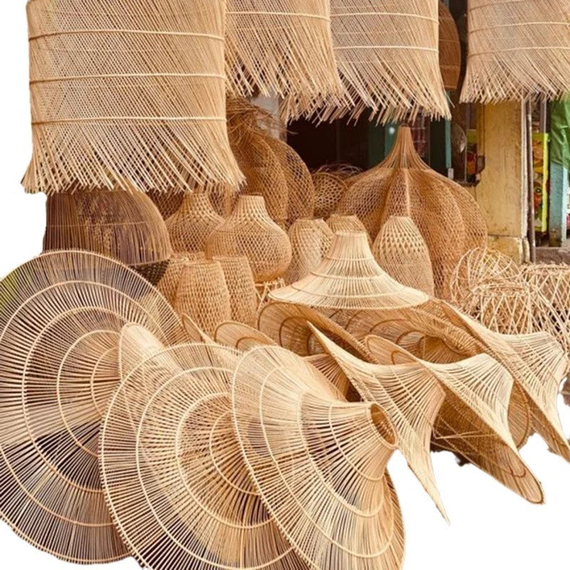 Ceiling Light Woven Natural Fiber Design