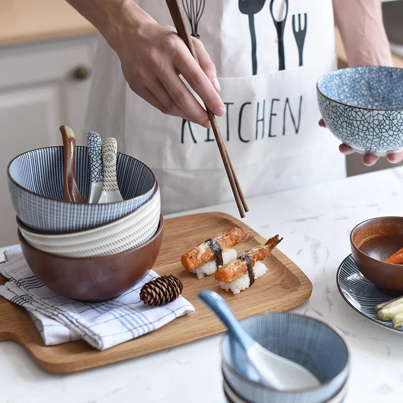 Ceramic Bowl Crackle Glaze 33.8 Fl Oz Capacity