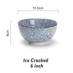 Ceramic Bowl Crackle Glaze 33.8 Fl Oz Capacity