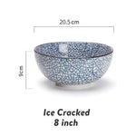 Ceramic Bowl Crackle Glaze 33.8 Fl Oz Capacity