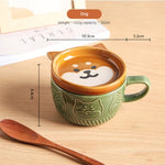 Ceramic Cat Mug With Lid 10.2–13.5 Fl Oz