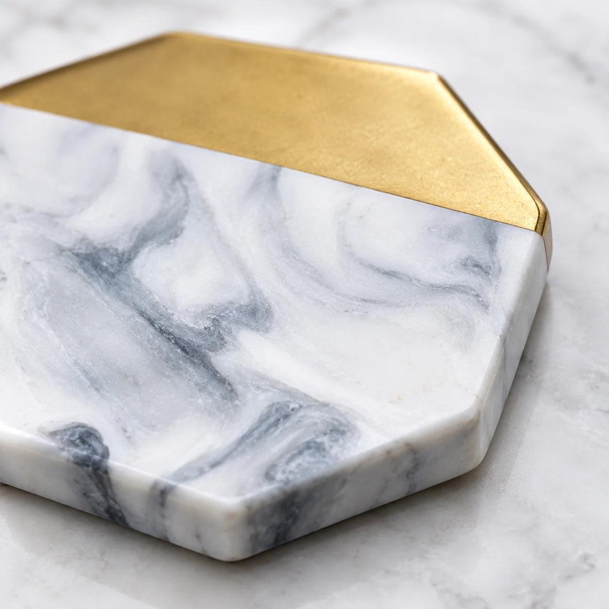Ceramic Coaster Marble Stripe Design