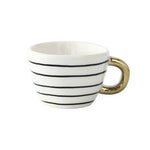 Ceramic Coffee Mug Geometric Pattern Gold Handle 330ml