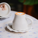 Ceramic Coffee Mug Hidden Sleeping Cat With Wavy Saucer 7.1 Oz