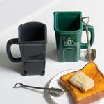 Ceramic Mug Recycling Bin Design Spoon & Shovel Included
