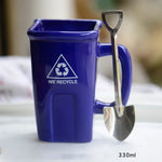 Ceramic Mug Recycling Bin Design Spoon & Shovel Included