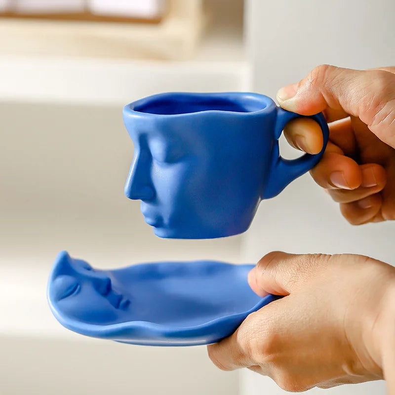 Ceramic Mug Sculpted Face Design Dishwasher Safe