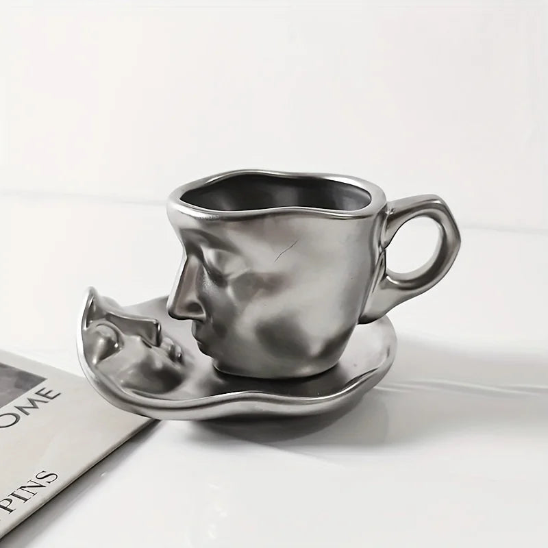 Ceramic Mug Sculpted Face Design Dishwasher Safe
