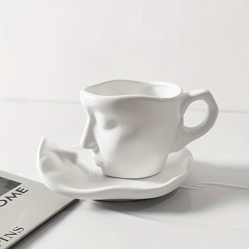 Ceramic Mug Sculpted Face Design Dishwasher Safe