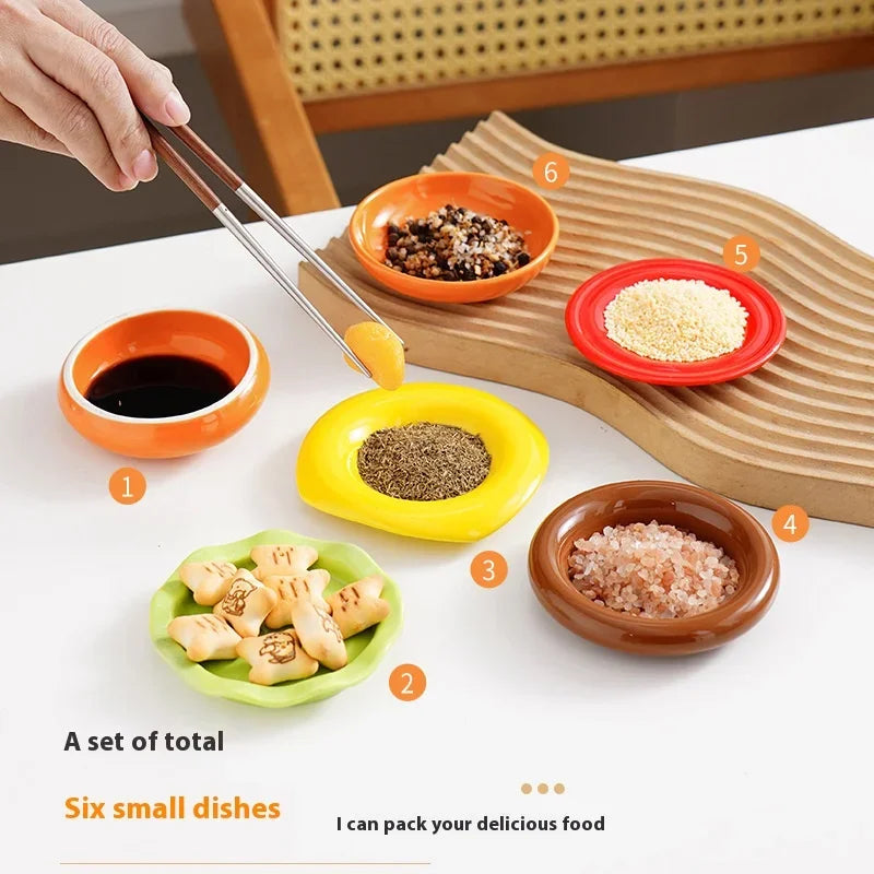 Ceramic Plate Set Hamburger Stack Design Set of 6