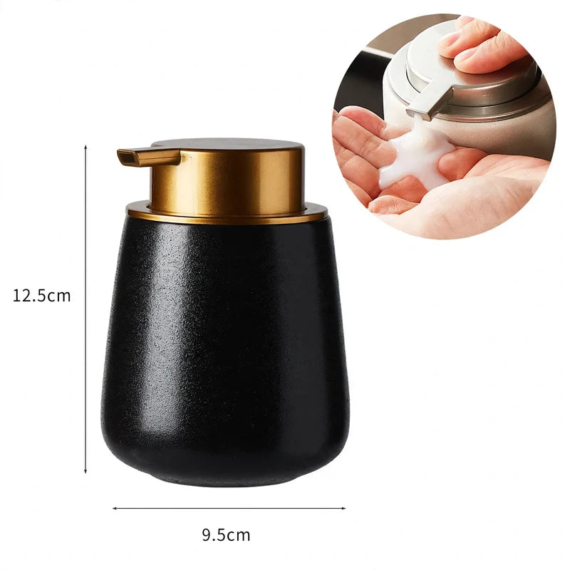Ceramic Soap Dispenser Matte Finish One-Handed Pump Large Capacity