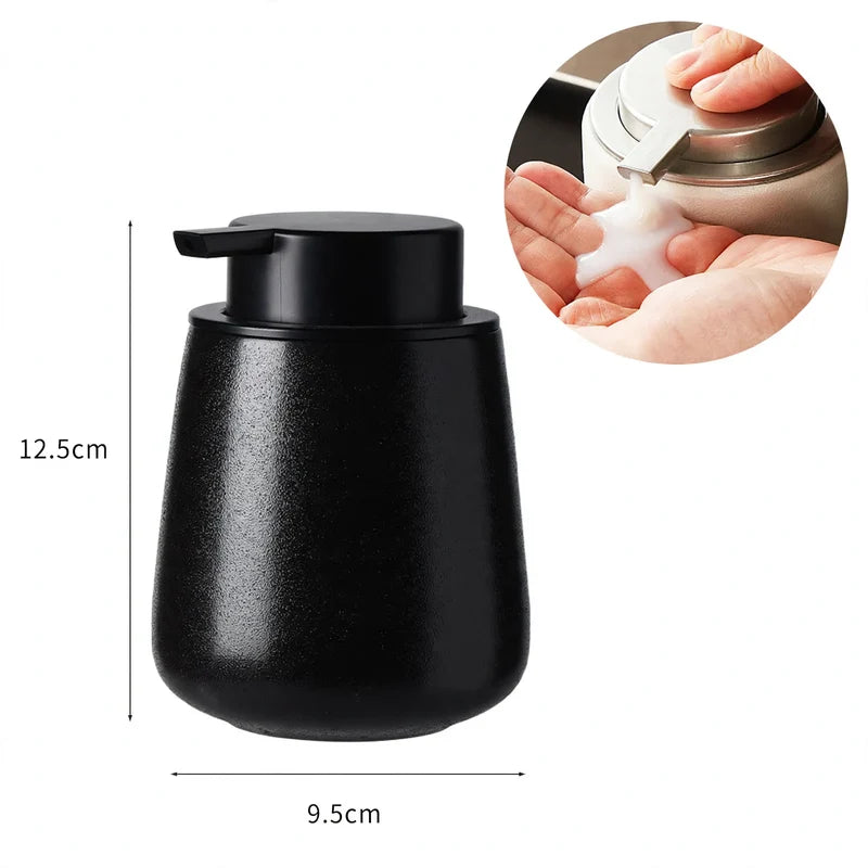 Ceramic Soap Dispenser Matte Finish One-Handed Pump Large Capacity