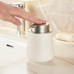 Ceramic Soap Dispenser Matte Finish One-Handed Pump Large Capacity