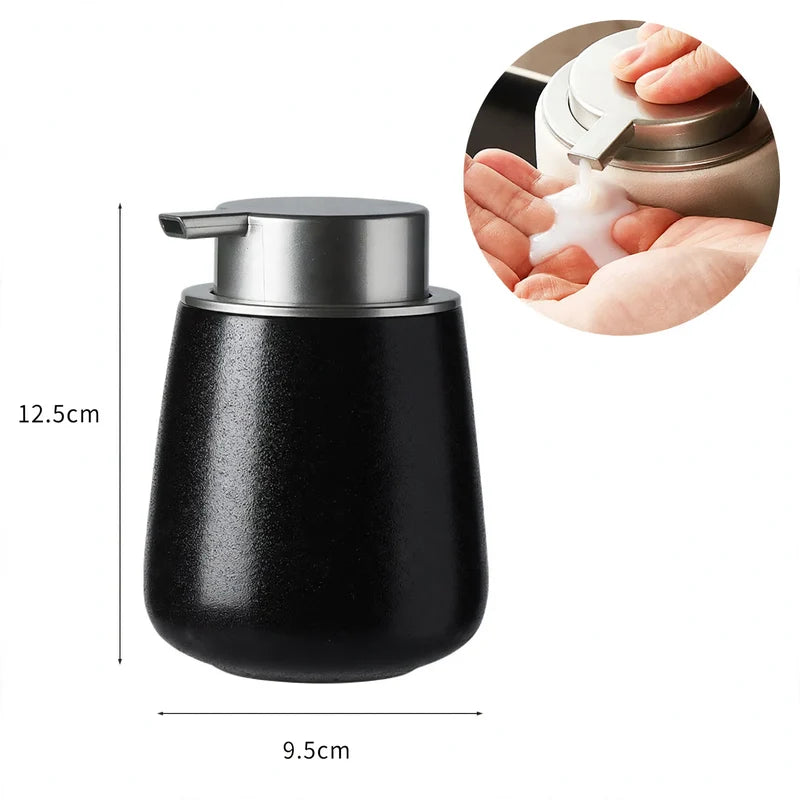 Ceramic Soap Dispenser Matte Finish One-Handed Pump Large Capacity
