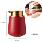 Ceramic Soap Dispenser Matte Finish One-Handed Pump Large Capacity