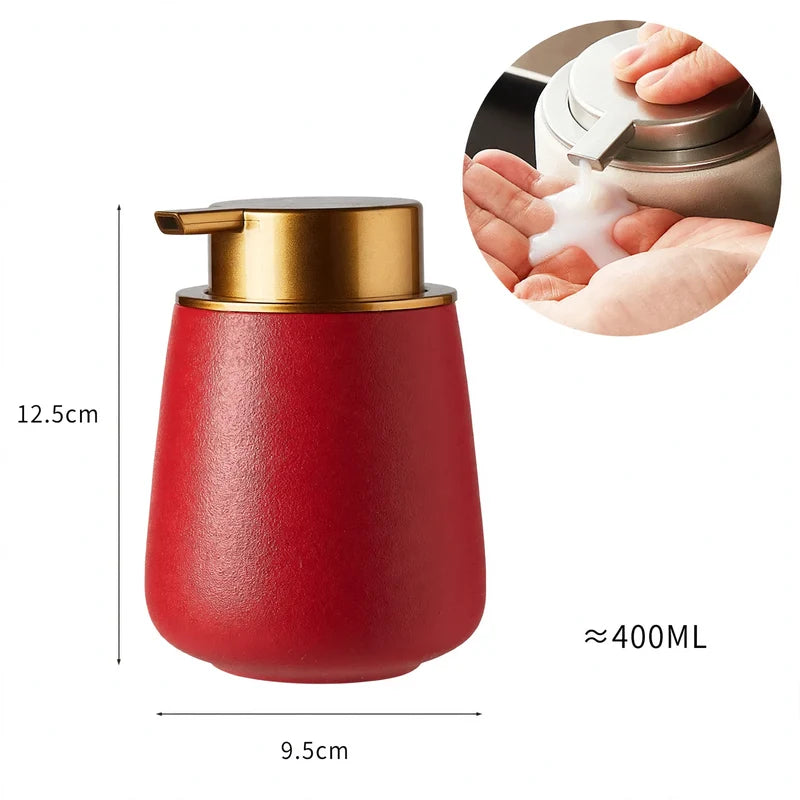 Ceramic Soap Dispenser Matte Finish One-Handed Pump Large Capacity