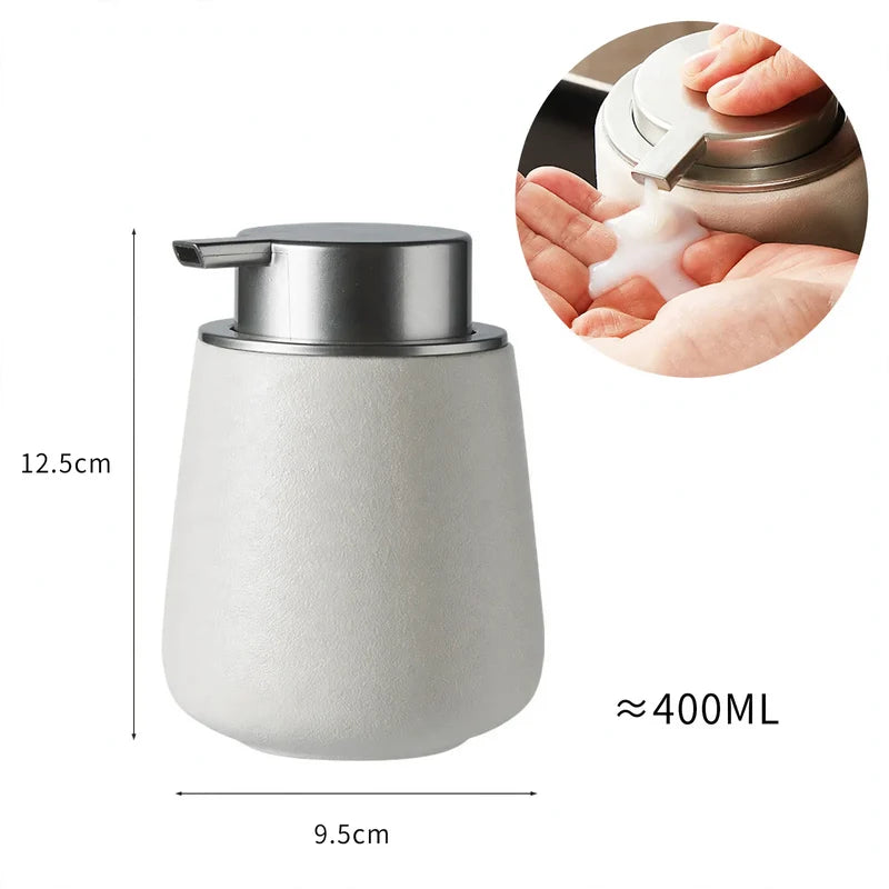 Ceramic Soap Dispenser Matte Finish One-Handed Pump Large Capacity