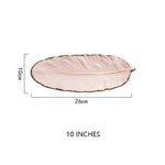 Ceramic Tray Feather-Shaped Non-Slip Base
