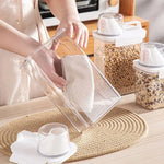 Cereal & Grain Storage Container Clear Stackable Flip-Top Lid
