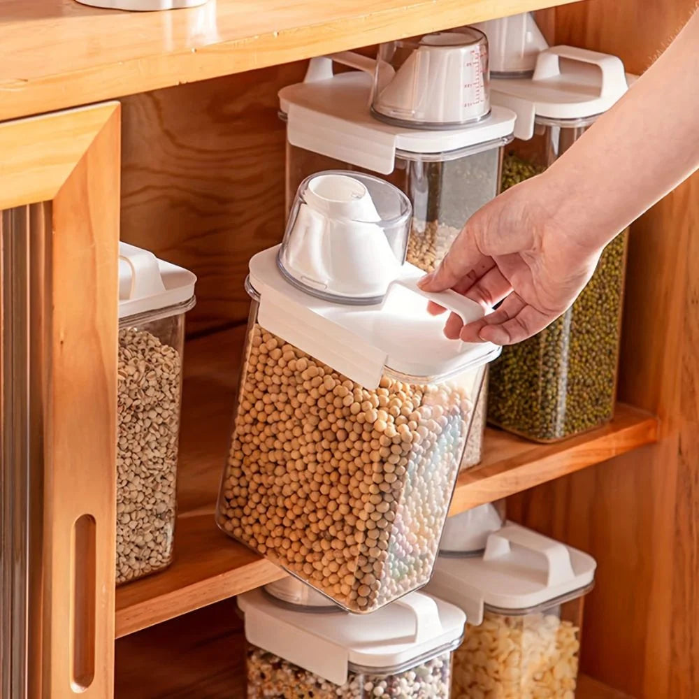 Cereal & Grain Storage Container Clear Stackable Flip-Top Lid