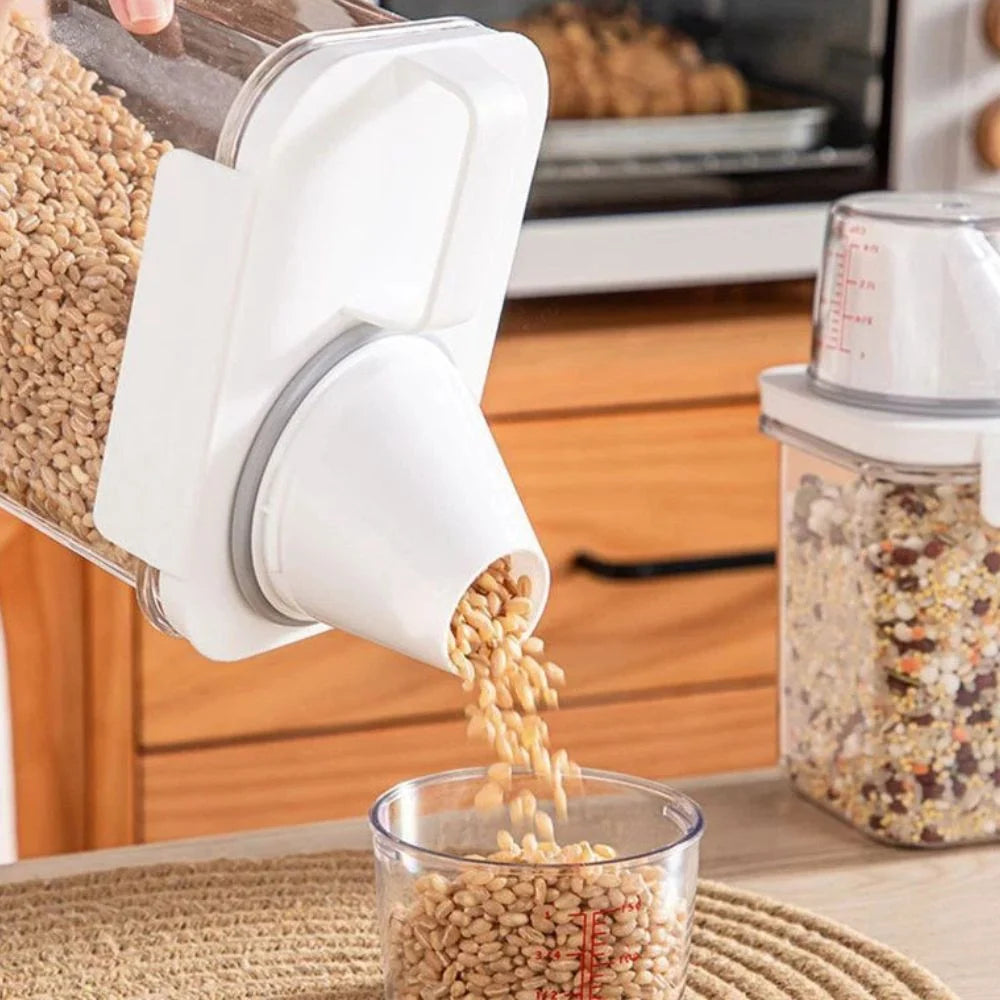 Cereal & Grain Storage Container Clear Stackable Flip-Top Lid